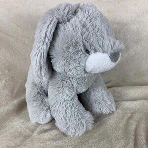 Carters Baby 9inchGray Bunny Rabbit Stuffed Animal Plush Embroidered Eyes READ